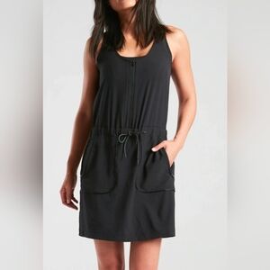 Athleta Expedition Skort Dress Womens Size 2 Black Sleeveless Drawstring Pockets